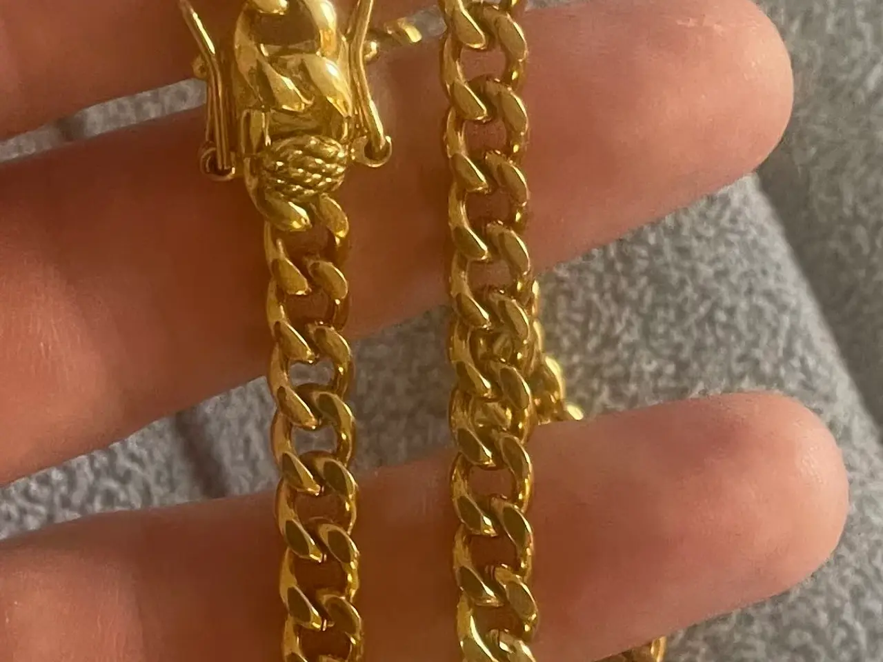 Billede 4 - 6mm 14kt goldfilled panserkæde med kasselås 