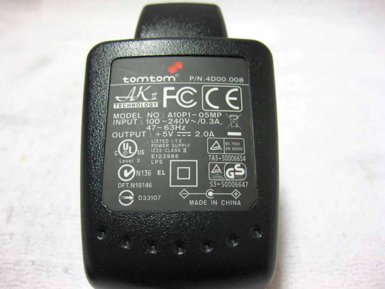 Billede 2 - tomtom 4D00.008 oplader AC/DC adapter til tomtom