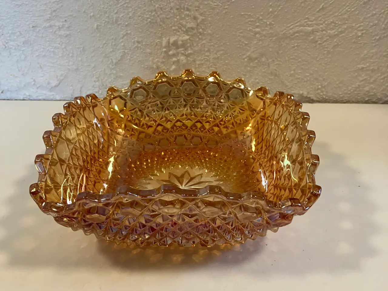 Billede 1 - Ravfarvet glasskål