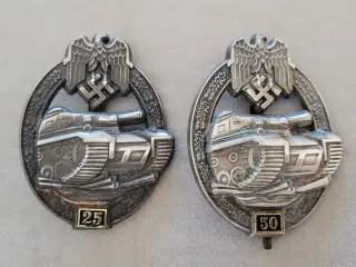 Tyskland 2 stk Panzer "25" og "50" kampe