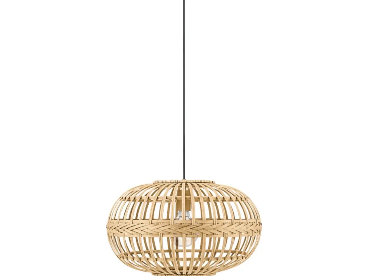Billede 2 - Oval bambus pendel lampe 