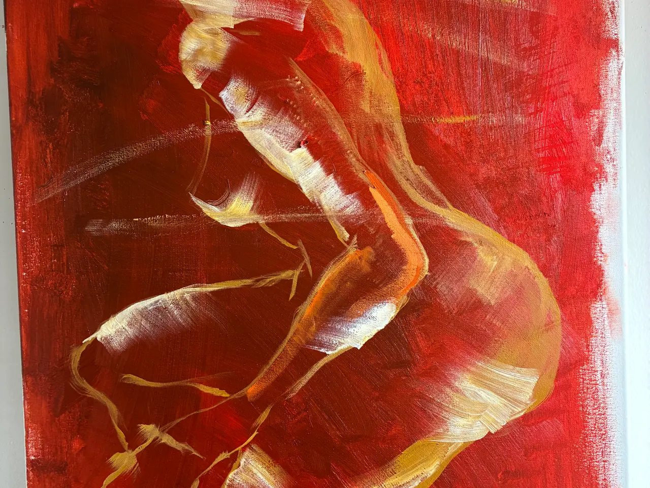 Billede 1 - Original oliemaleri – "Flamme" – 60×80 cm