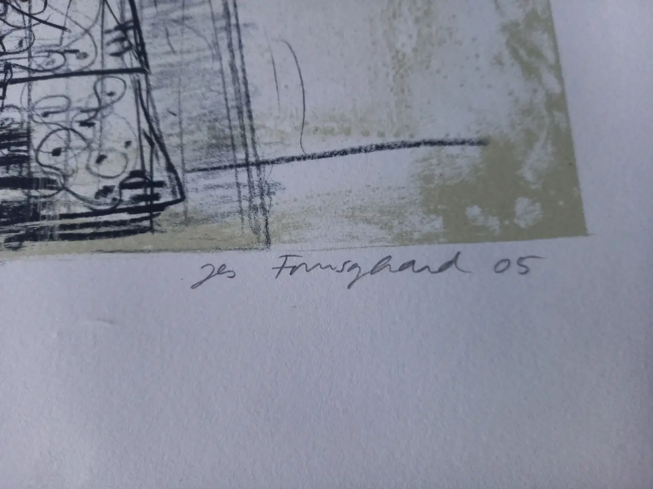 Billede 2 - Jes Fomsgaard Litografi "Piano"