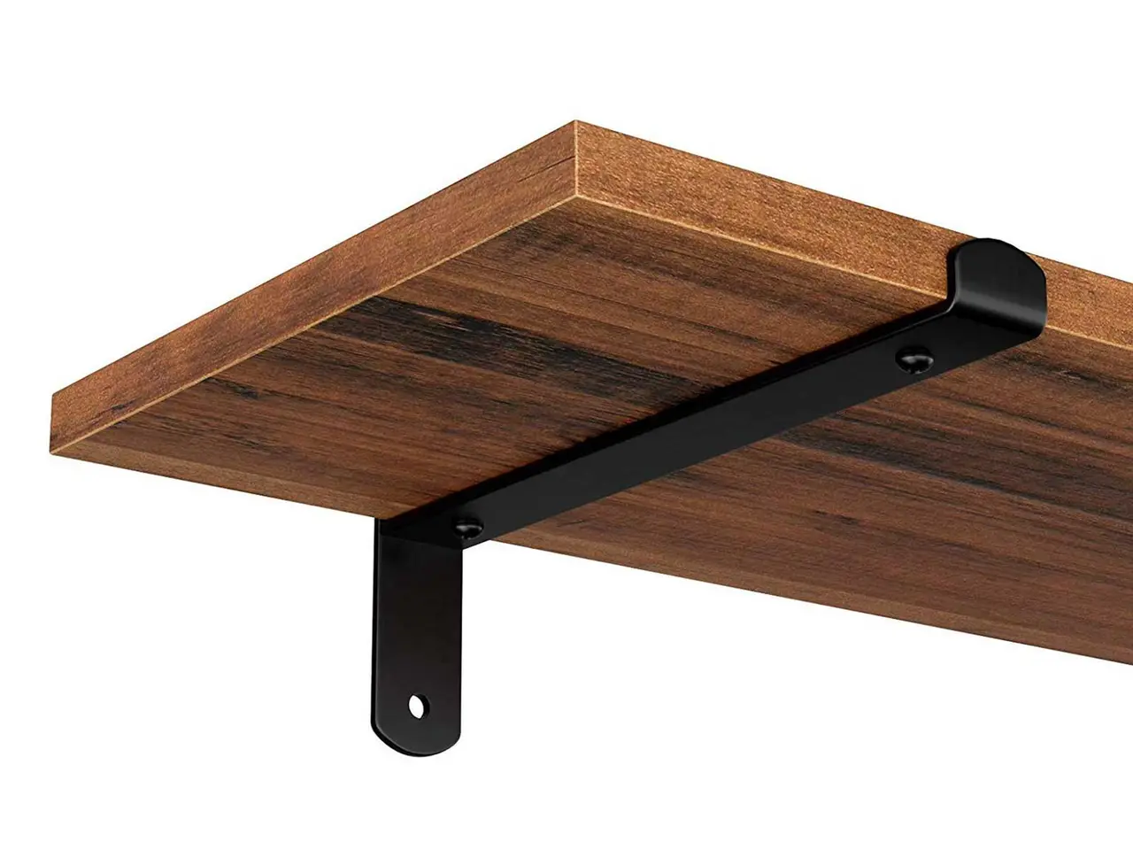 Billede 6 - Væghylder 2-pak 60 × 20 × 7 cm flydende hylder i retrolook, brun/sort