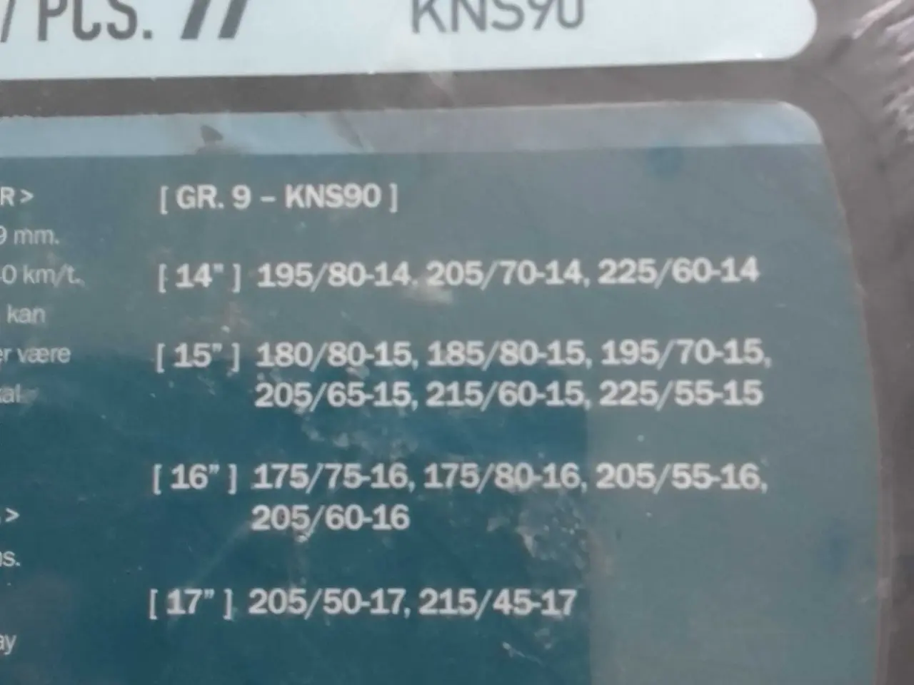 Billede 1 - Snekæder passer til #14" #15" #16" #17"