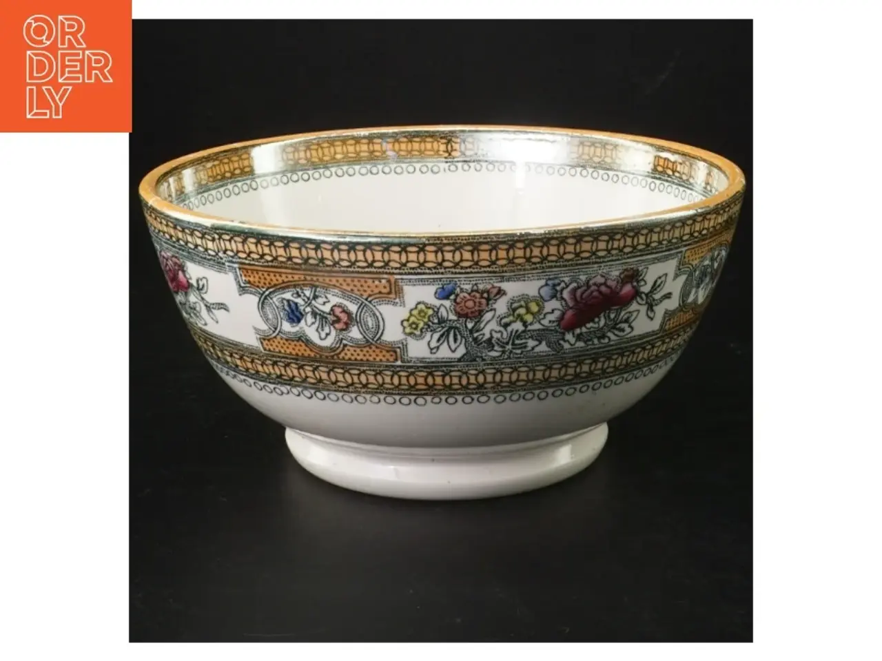 Billede 1 - Dekoreret porcelænsskål (str. H 8,5 cm ø. 18,5 cm)