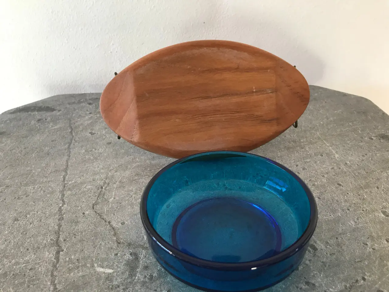 Billede 8 - Retro teak / glasskål / serveringsskål