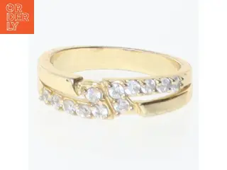Guldring med sten (str. 53 mm)
