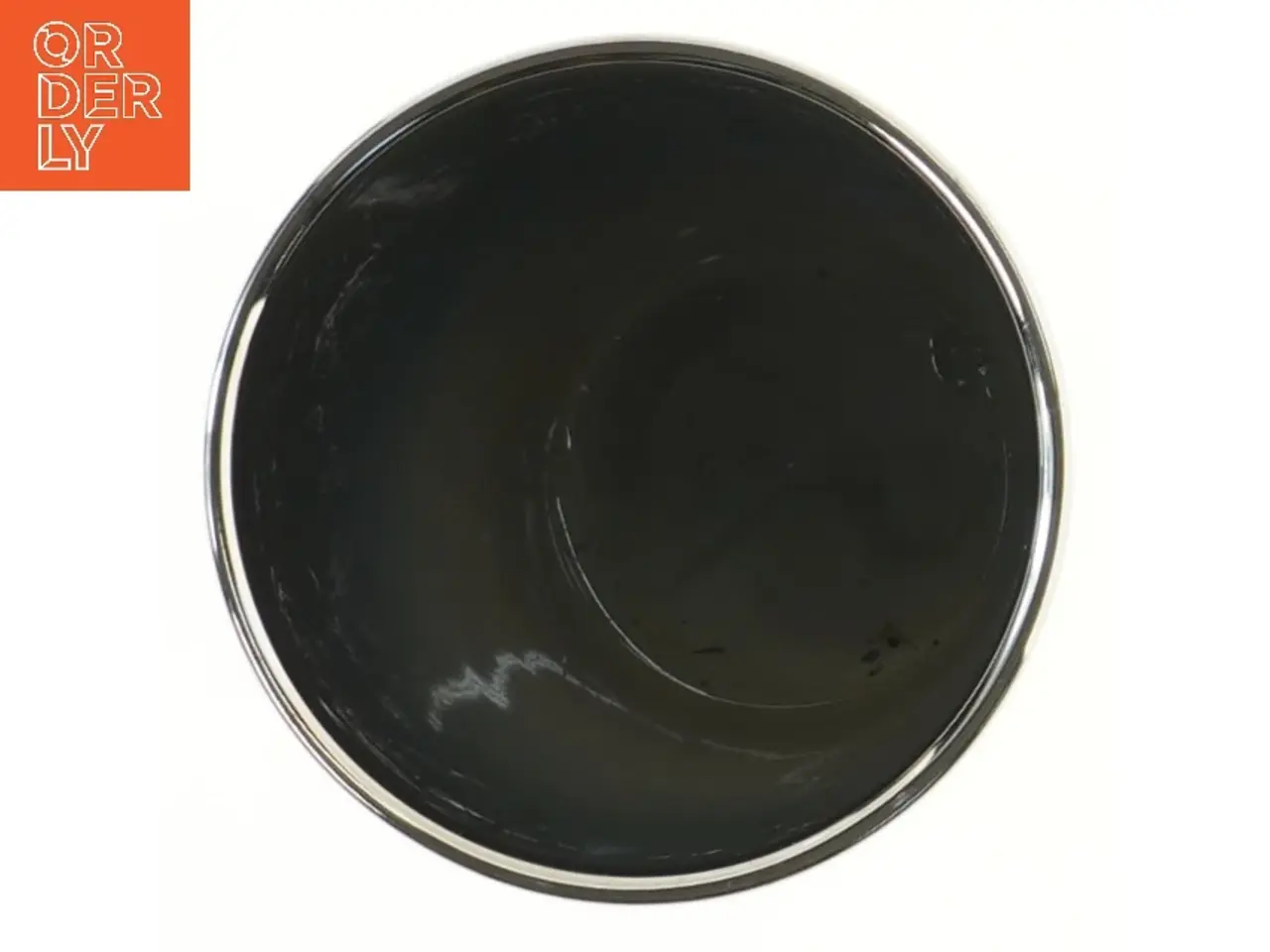 Billede 2 - Grå vase med metallisk kant (str. Ø 13 cm længde 15 cm)