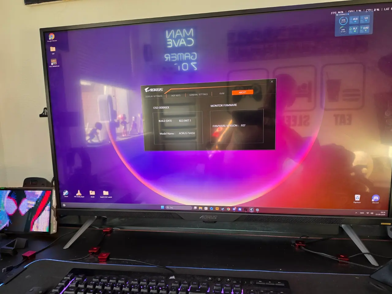 Billede 2 - AORUS FV43U 43” – 4K / 144 Hz / HDR1000