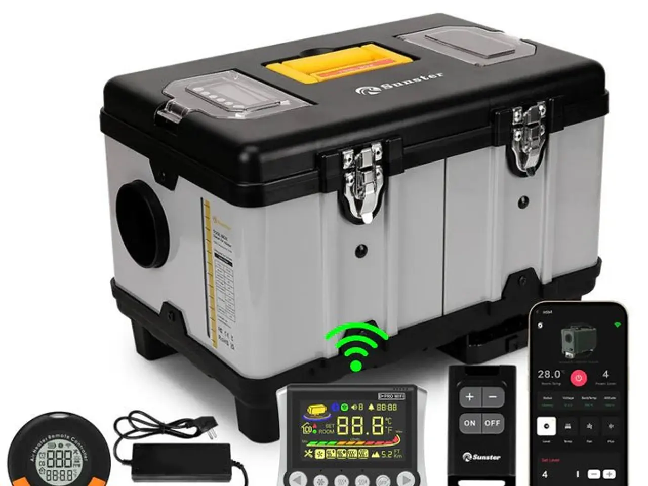 Billede 1 - Sunster TB10PRO 8 kW dieselfyr – WiFi og Bluetooth