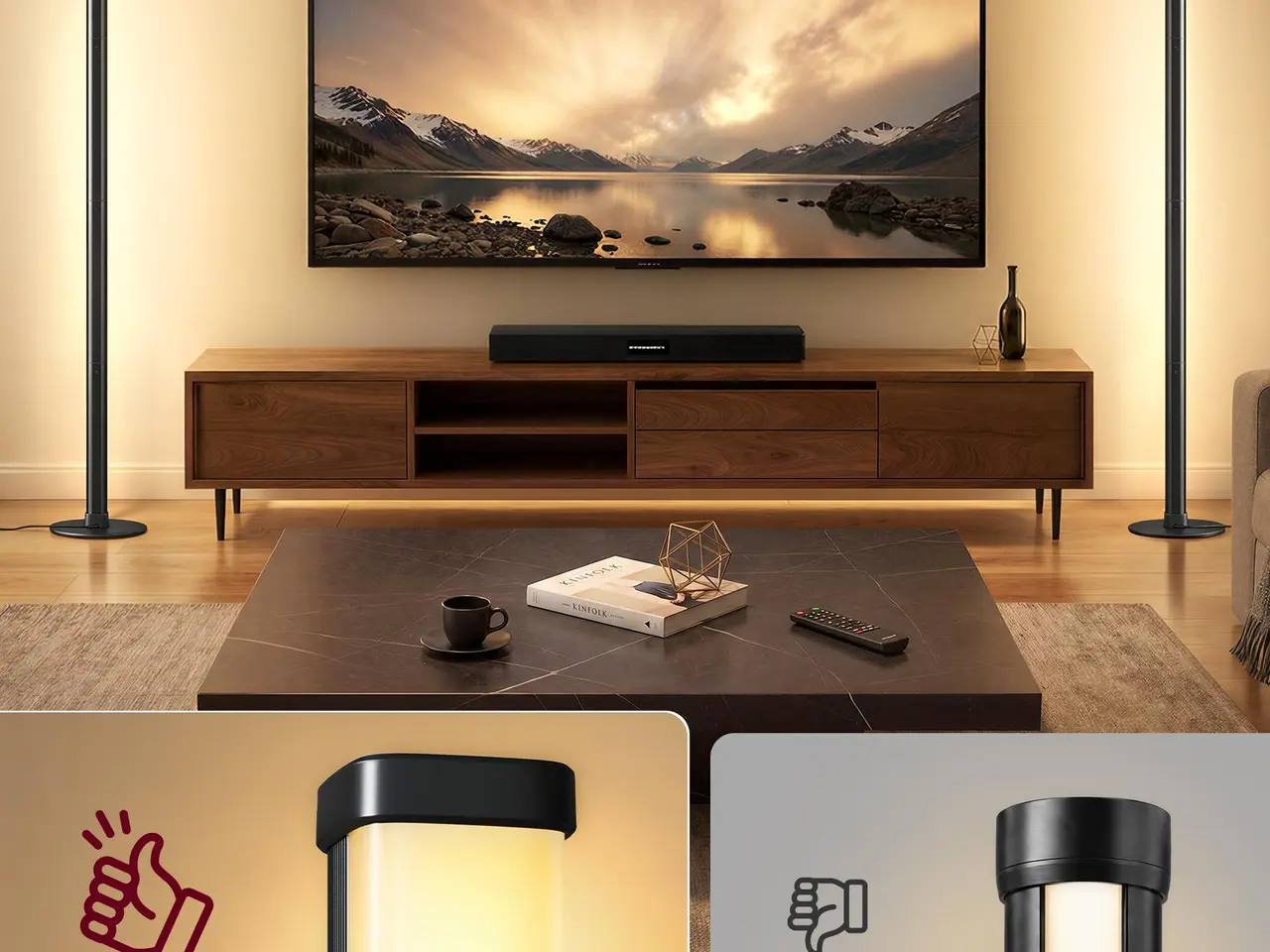 Billede 4 - LED-gulvlamper 2 stk. dæmpbare 12 W 1200 lm 3000 K - mat sort