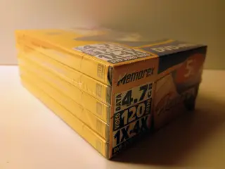 5 stk. Memorex DVD+RW (genskrivbare DVD'er)