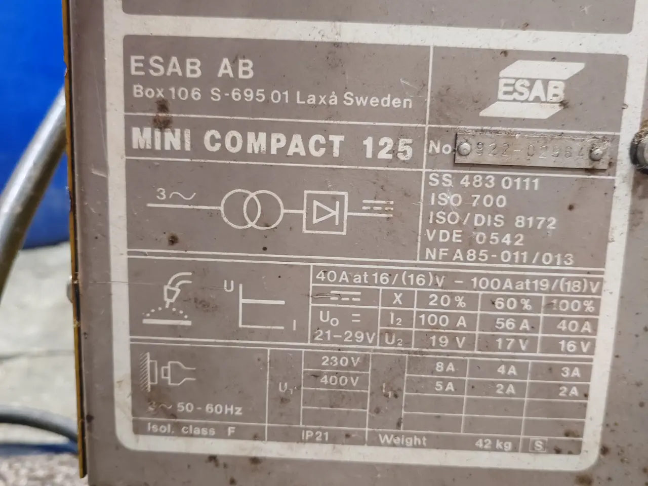 Billede 3 - Esab Mini Compact 125 - 400v Co2 svejser