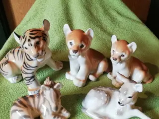 Russiske figurer tiger, løver, zebra og bambi