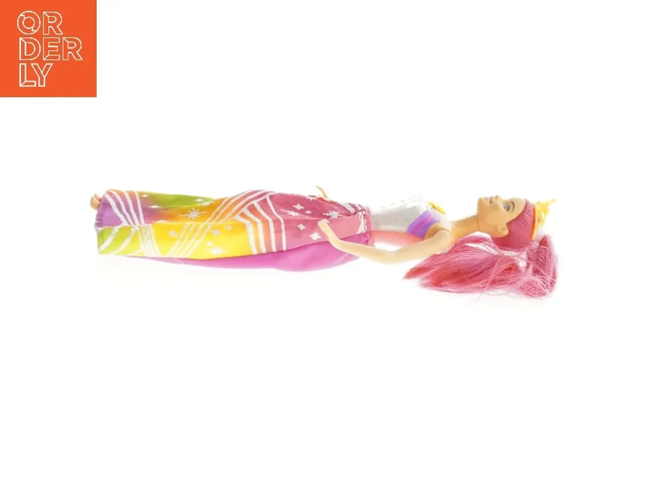 Billede 2 - Brugt modedukke med farverig kjole fra Barbie (str. 32 cm)