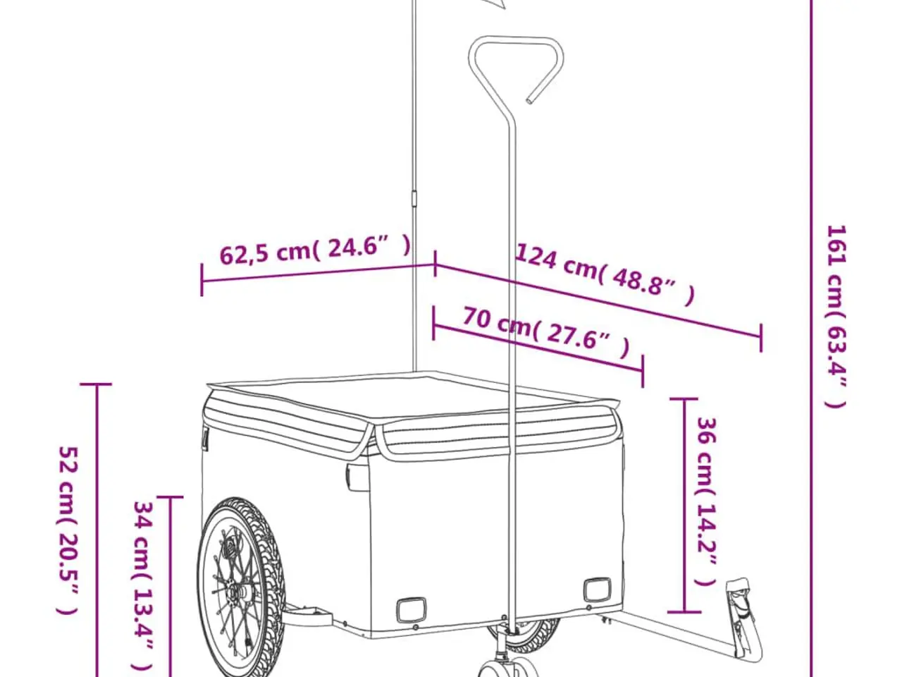 Billede 12 - Cykelanhænger 45 kg jern sort og gul