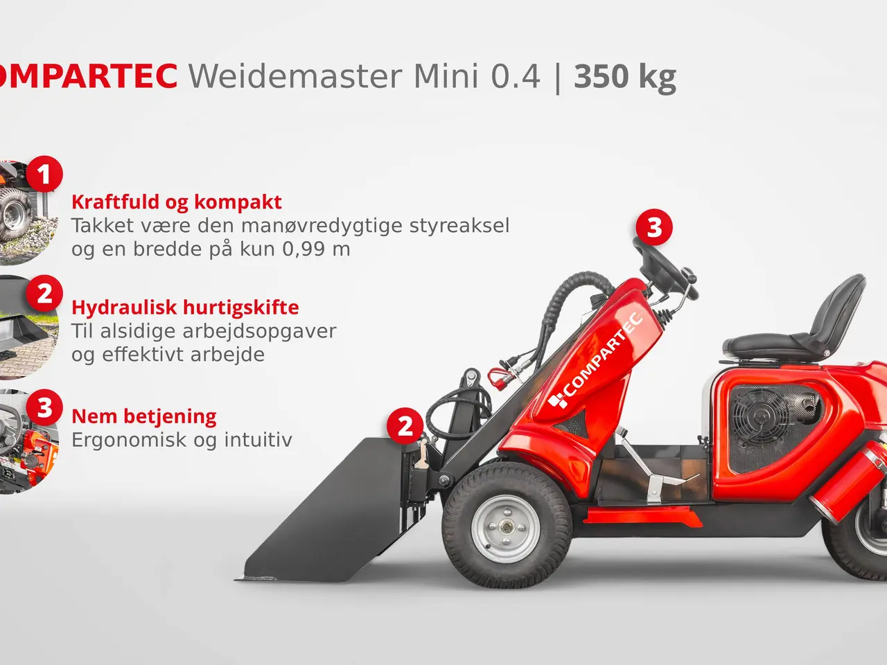 Billede 4 - Weidemaster Mini 0.4 minilæsser - 350 kg, benzin