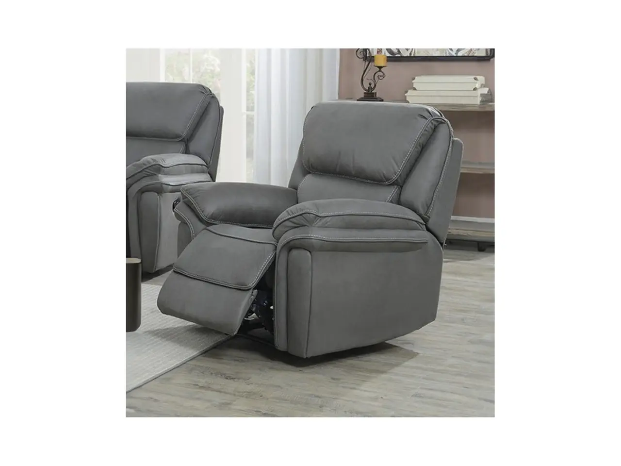 Billede 2 - Christopher Recliner Lænestol - Grå Ruskindsblød mikrofiber