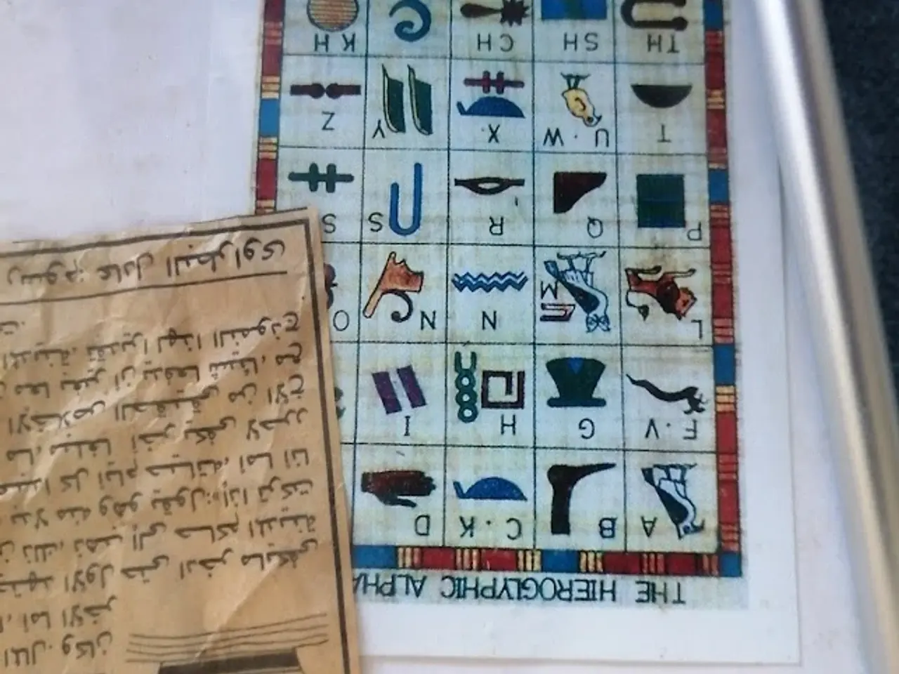 Billede 2 - Flot Egyptisk Hieroglyf alfabet i billede form
