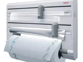 Vægmonteret køkkenrulleholder LEIFHEIT 25703 - grå/hvid, til 3 ruller
