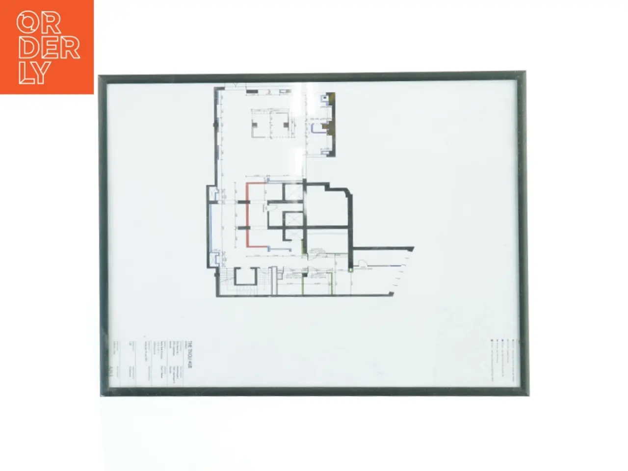 Billede 1 - Indrammet plantegning (str. 41x31 cm)