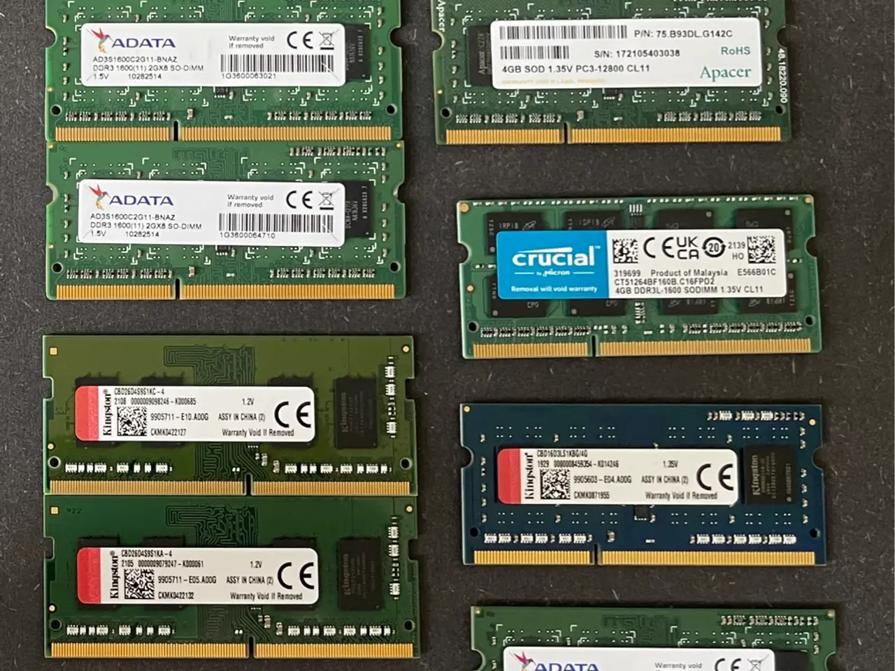 Billede 1 - Bærbar RAM – DDR3 & DDR4 SODIMM – Testet og fra fu