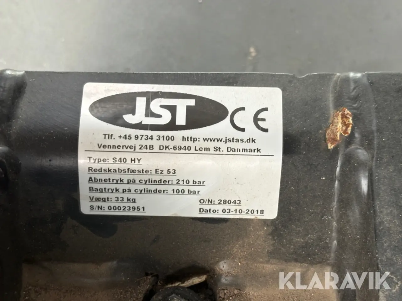 Billede 11 - Hydraulisk hurtigskifte JST S40 HY