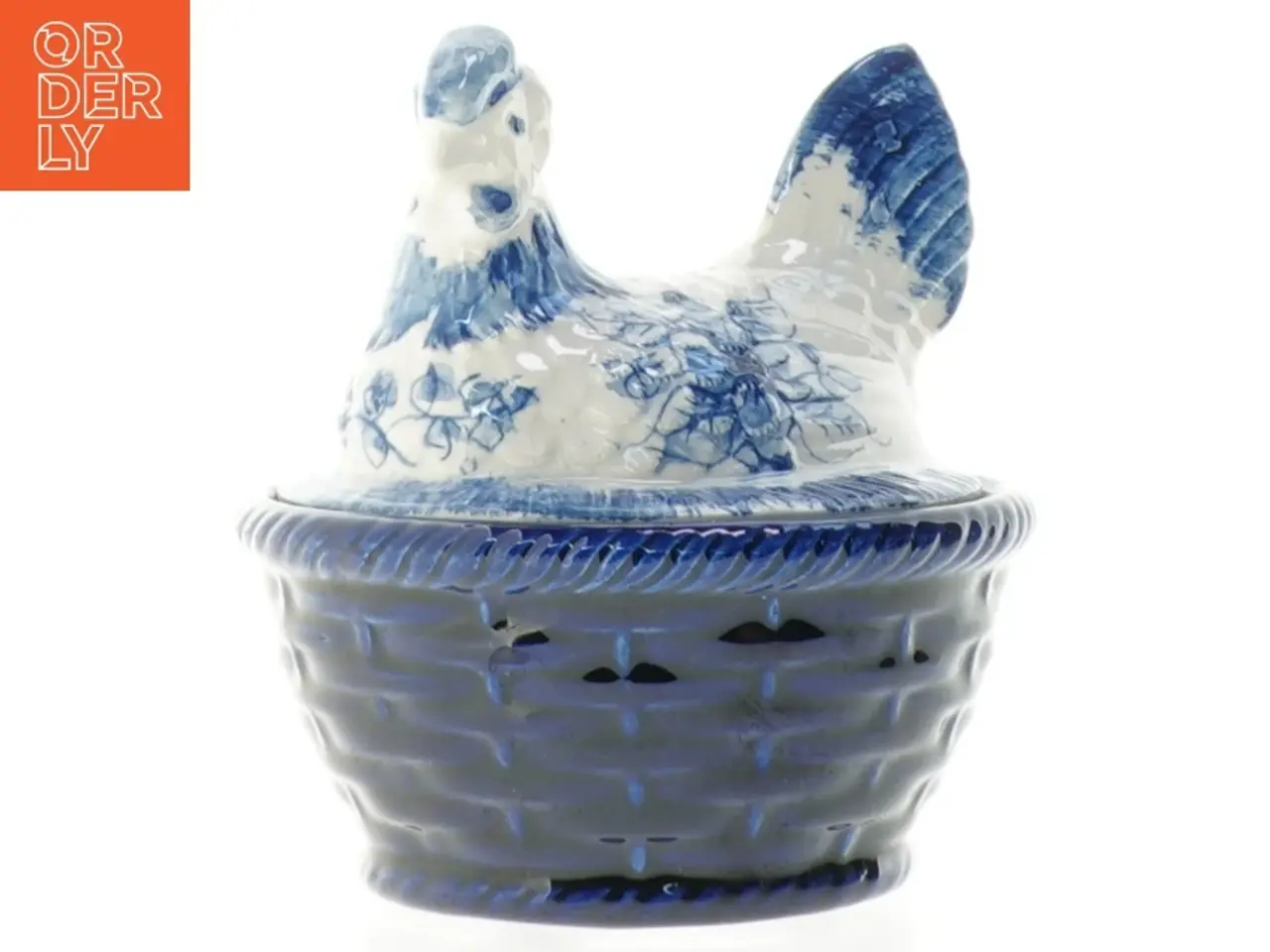 Billede 5 - Dekorativ porcelæns høne krukke med låg (str. 12 x 12 cm)