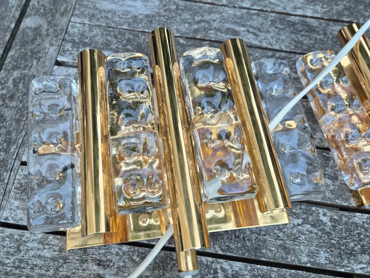 Billede 16 - Herlige svenske væglamper i glas og messing