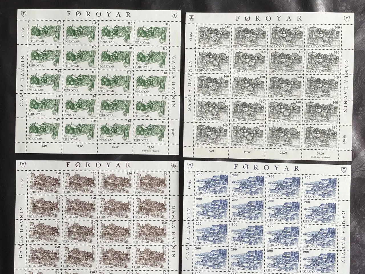 Billede 1 - Færøerne helark afa 53-56 - Postfriske