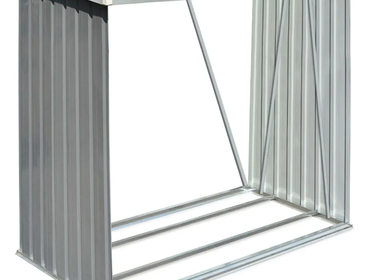 Billede 2 - Brændeskur i galvaniseret stål 163 x 83 x 154 cm - grå