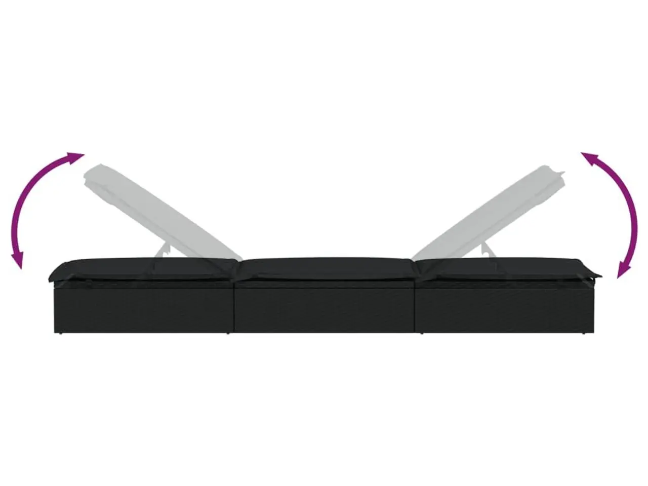 Billede 7 - Liggestol 1 stk. med bord polyrattan sort