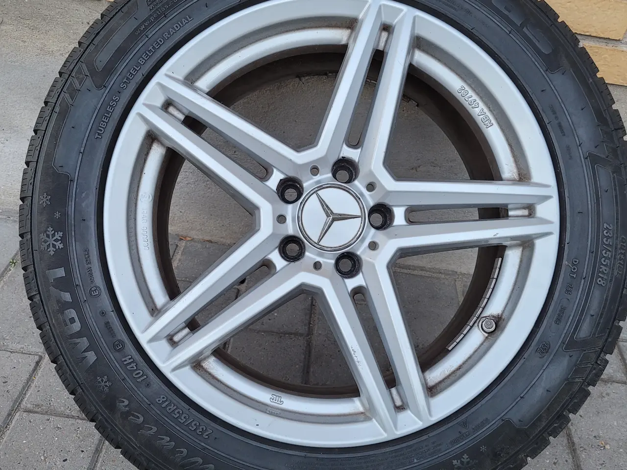 Billede 3 - Vinterdæk med originale Mercedes Alu fælge 4 stk.