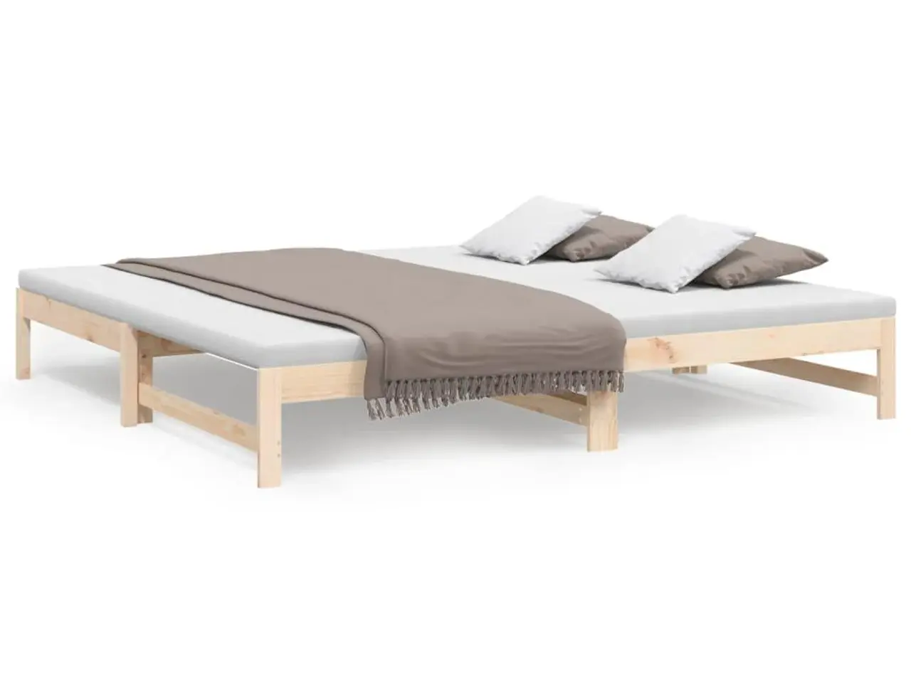 Billede 2 - Daybed med udtræk 2x(90x200) cm massivt fyrretræ