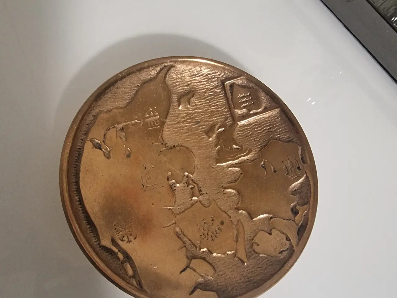 Billede 3 - Ædel Malm bronzeplade med Europa/DK