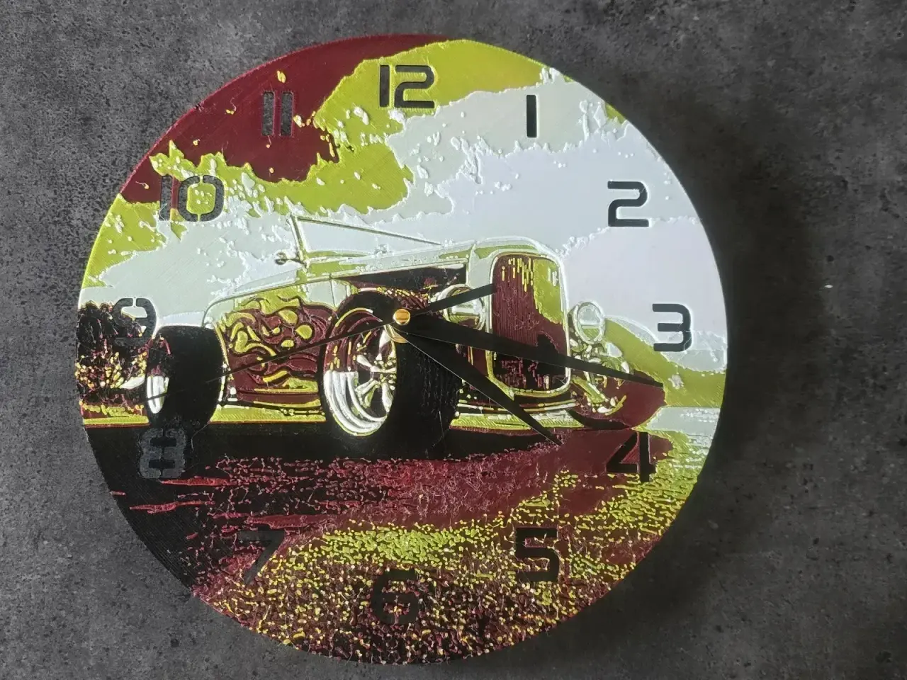 Billede 1 - 3D Print af US Hotrod på en Urskive