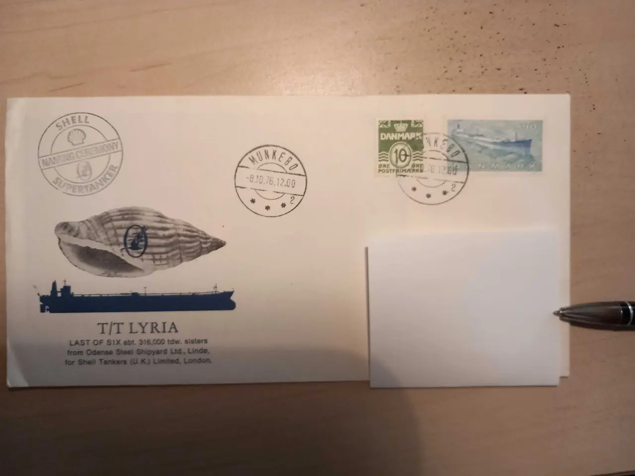 Billede 1 - Brev stemplet i Munkebo 1976 ved navngivning .
