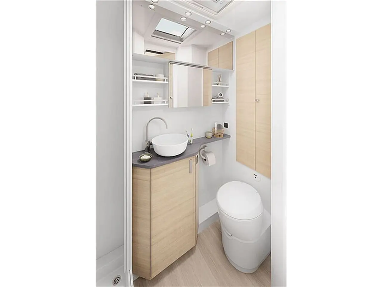 Billede 6 - 2026 - Hobby Maxia T 740 WE Aut.   Lækker Autocamper med lave enkelsenge og stort toiletrum med særskilt brusekabine fra Hinshøj Caravan.