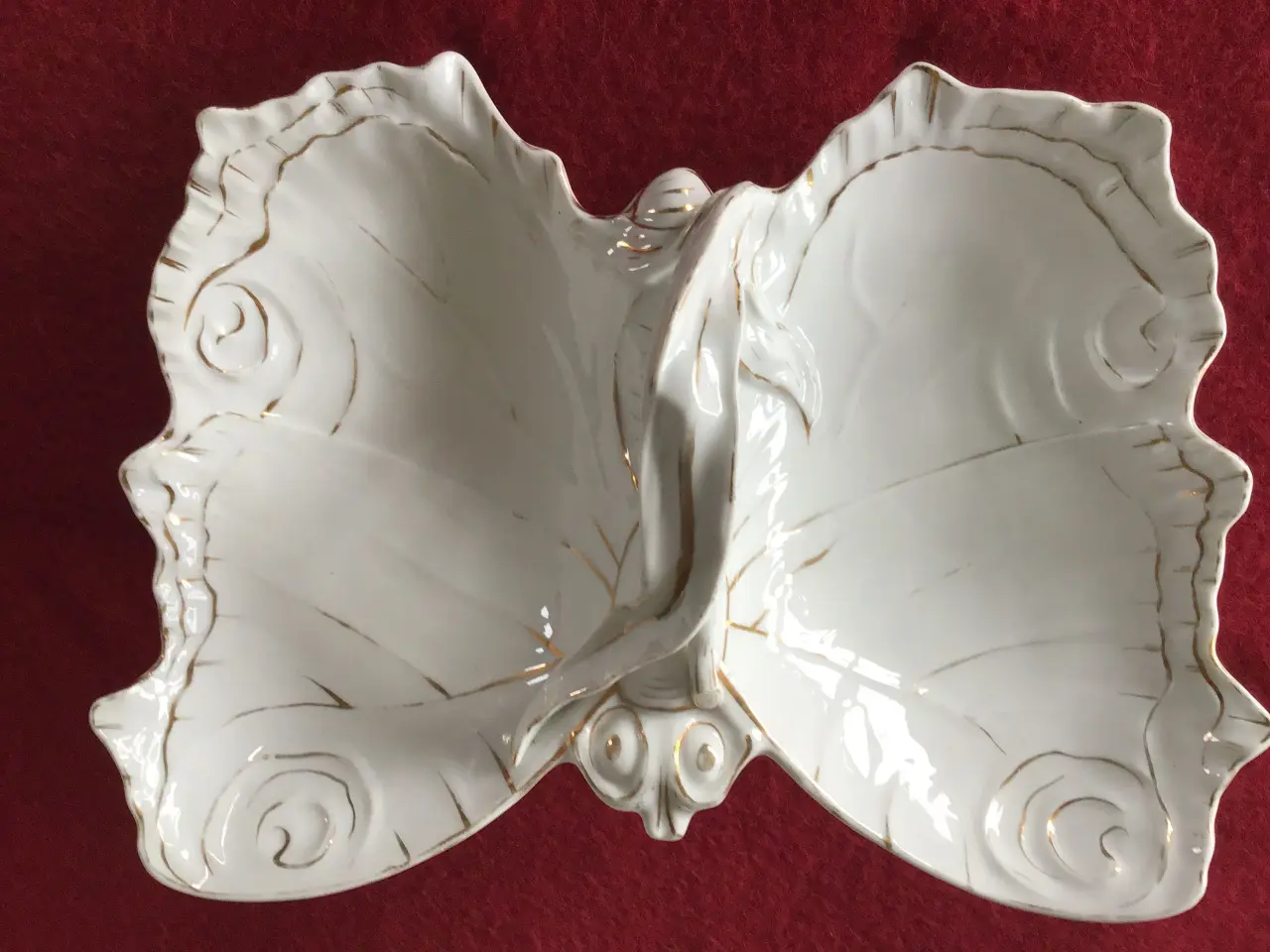 Billede 1 - Sommerfuglefad af porcelæn