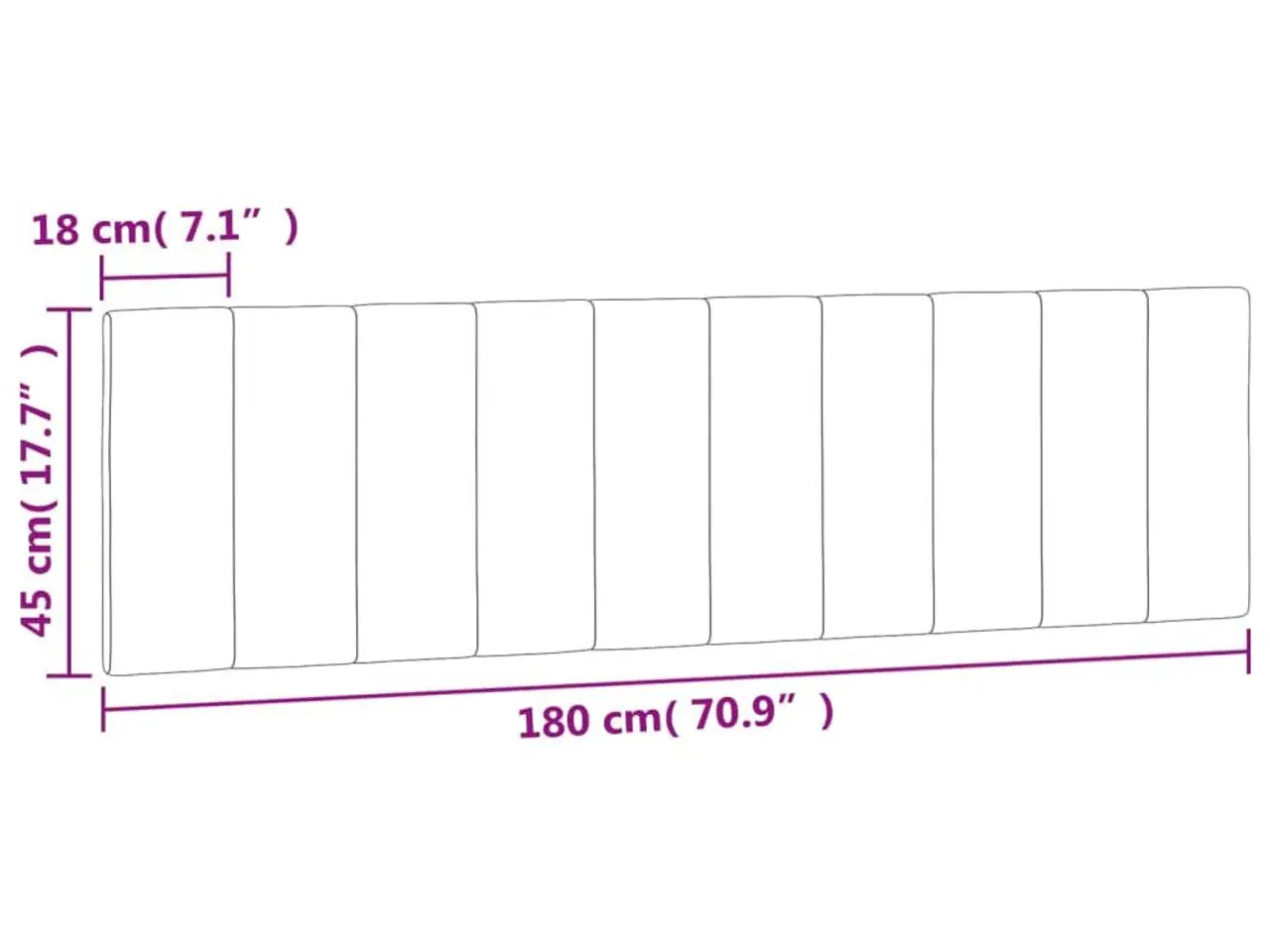 Billede 10 - Gavlpude Hanko 180 cm - velour, sort