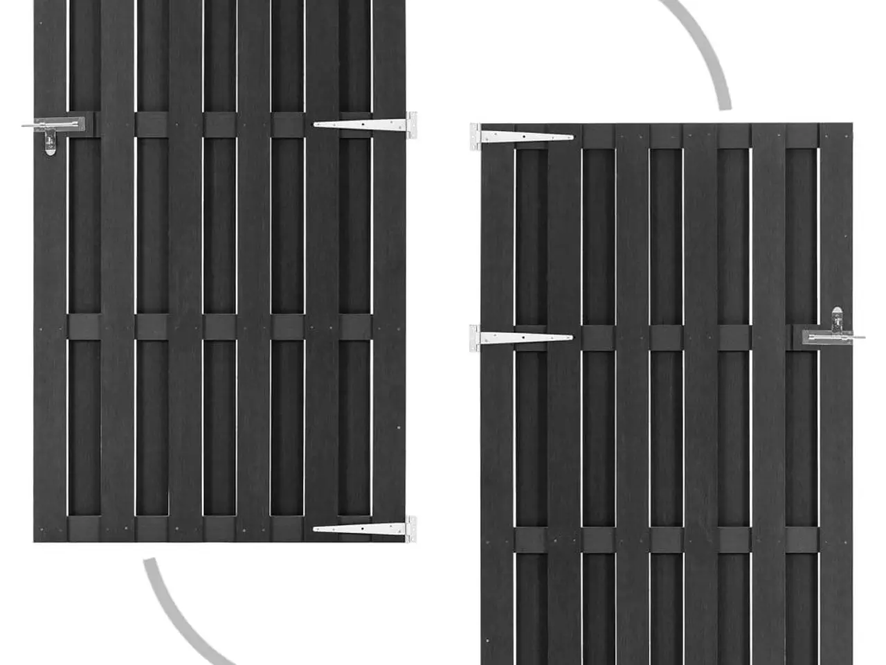 Billede 2 - Havelåge i WPC 100 x 180 cm - grå