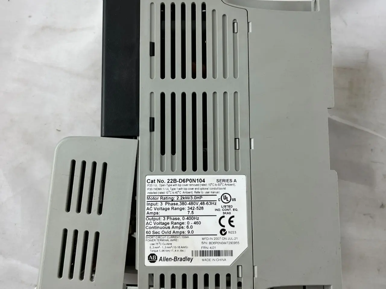 Billede 8 - Allen-Bradley 22B-D6P0N104 PowerFlex 40 AC Drive