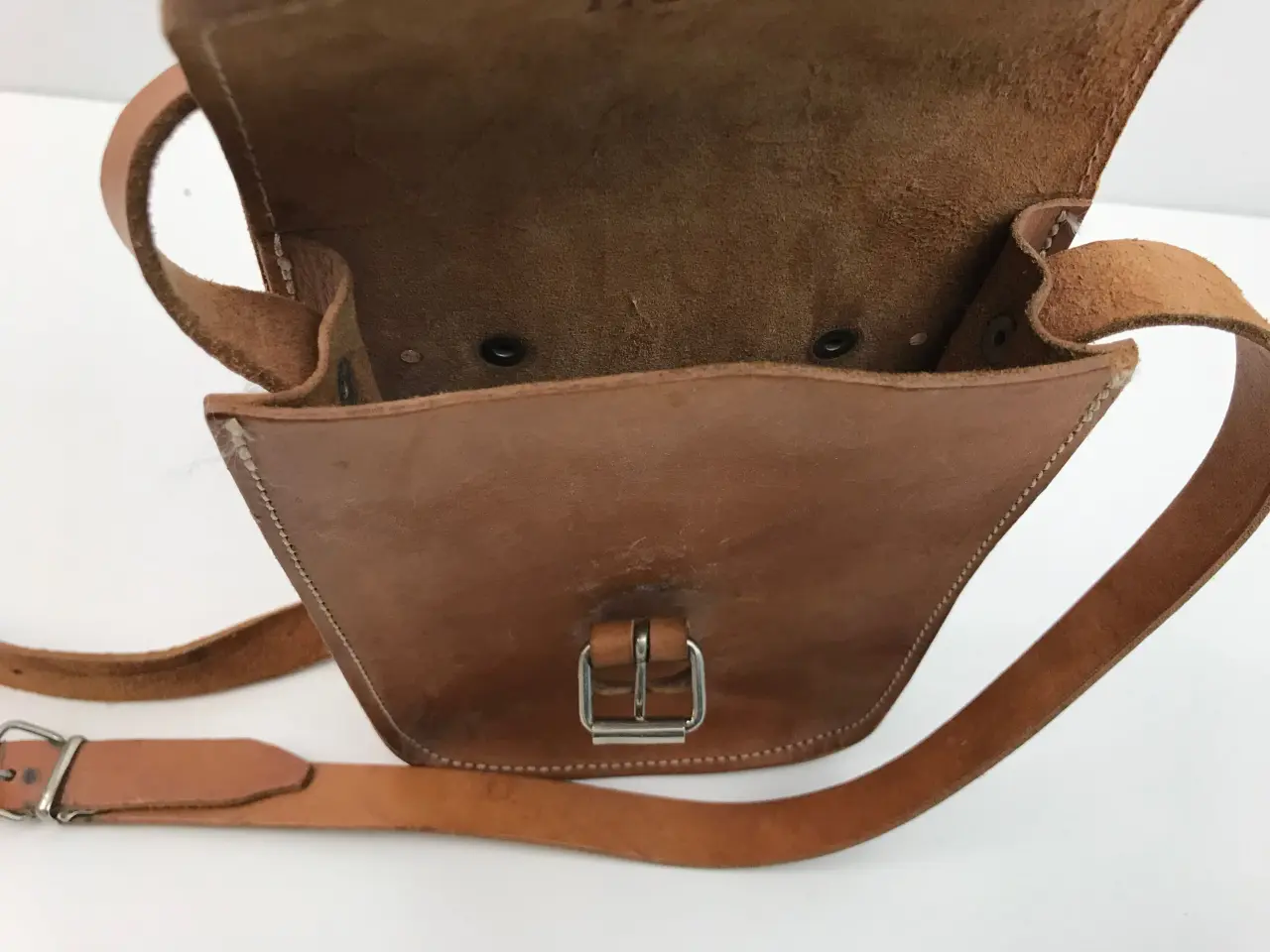 Billede 8 - Vintage skuldertaske i kernelæder 