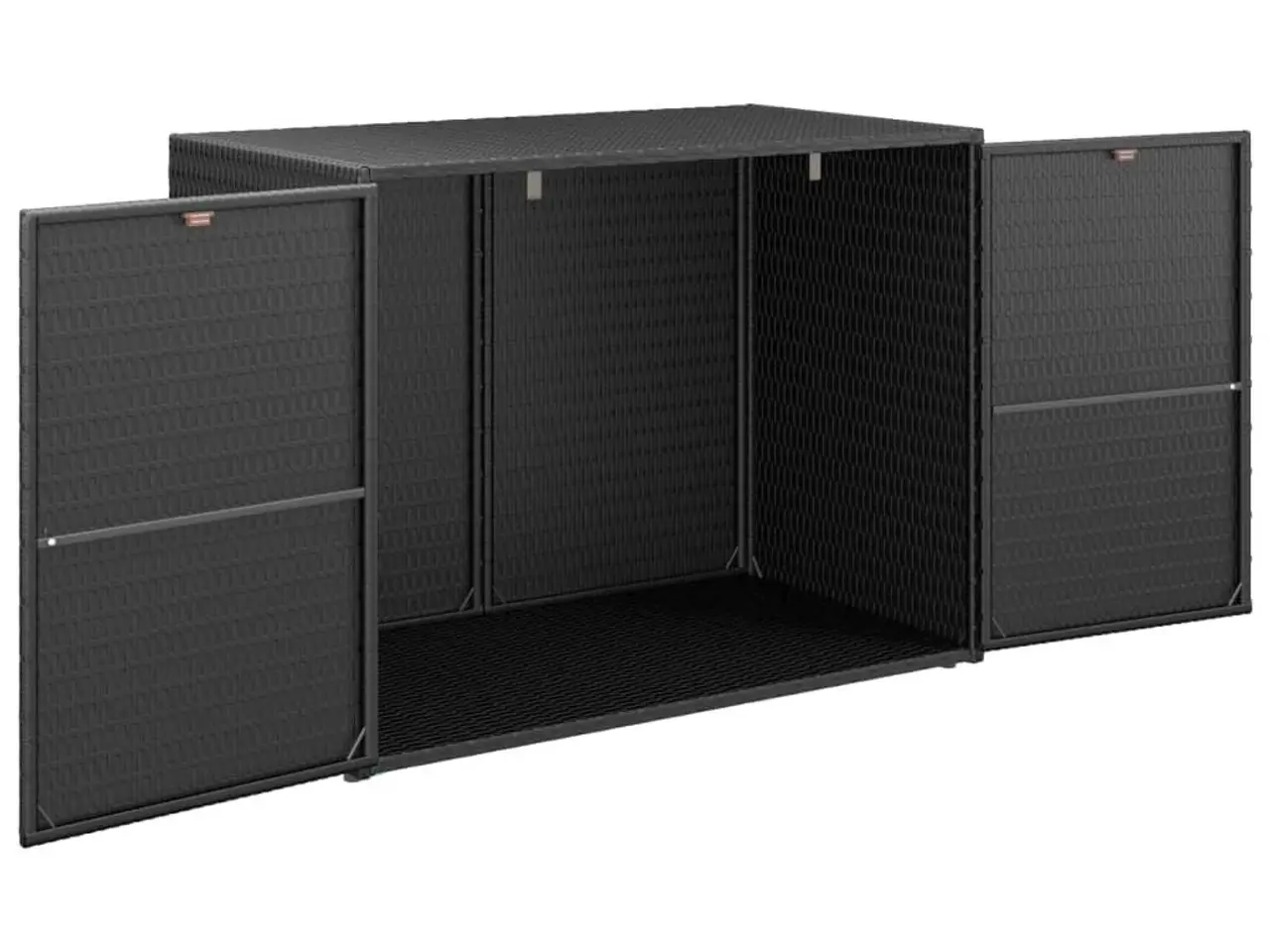 Billede 3 - Haveskab sort 100x55,5x80 cm polyrattan