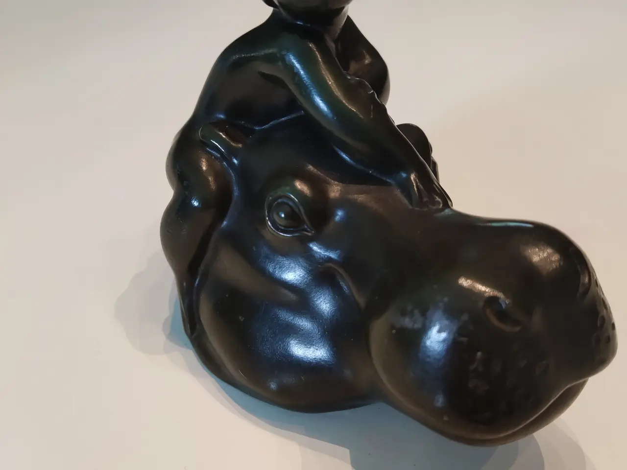 Billede 1 - Dreng på flodhest