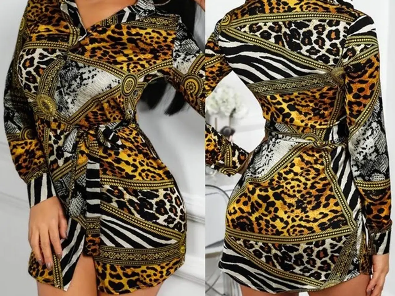 Billede 1 - skjorte i animal print./:størrelse: Medium