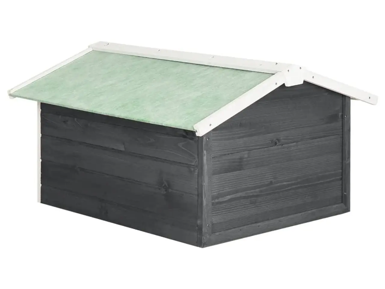 Billede 5 - Skur til robotplæneklipper 72×87×50 cm - fyrretræ, grå/hvid