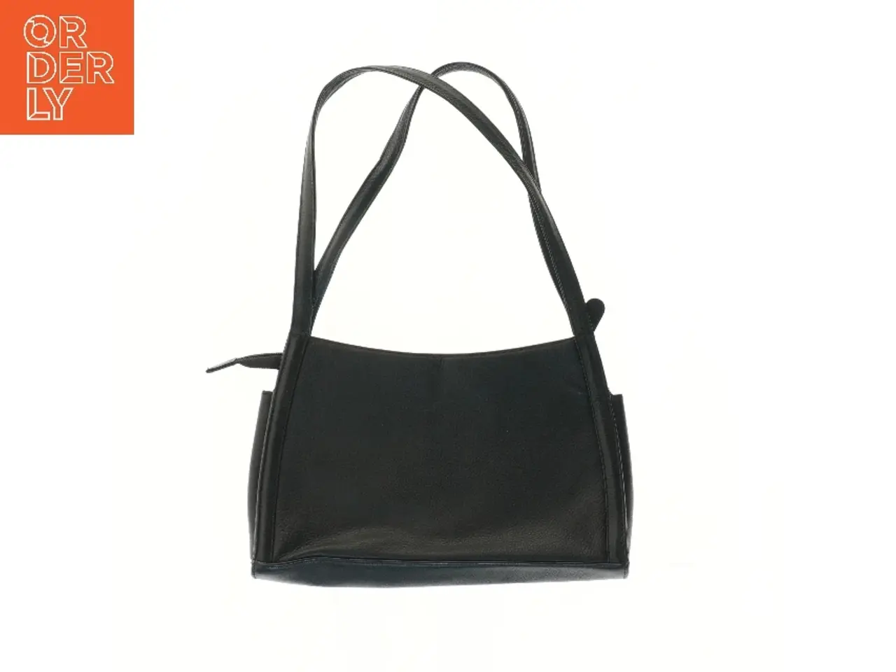 Billede 1 - Sort læderhåndtaske (str. 20x6x31 cm)