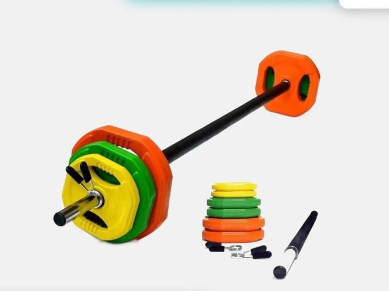 Billede 1 - Vægtstang med vægte / Body pump weights set